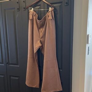 NWT...Forever 21 Brown Boot Cut Suede-Look Pants